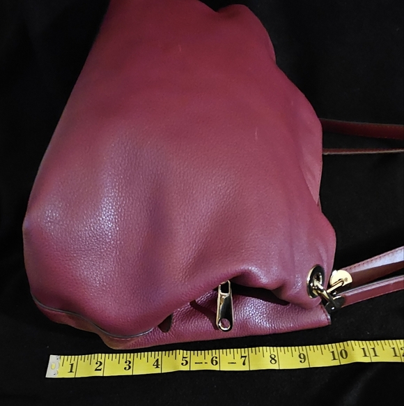 Michael Kors Raven Merlot Large Pebble Leather Shoulder Bag - Picture 7 of 15